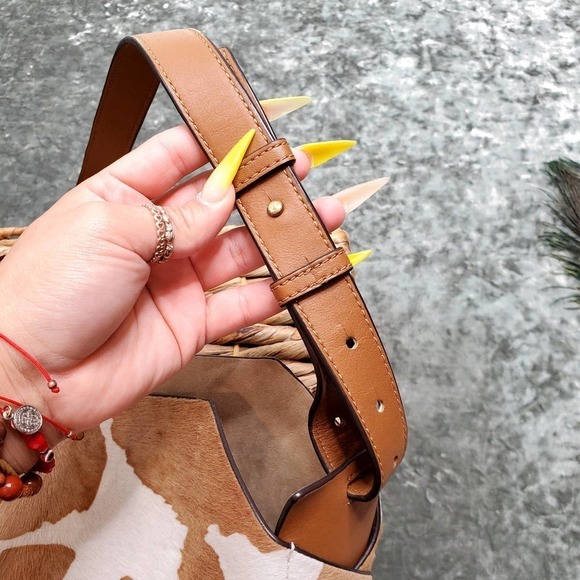 Tory Burch Rowan Genuine Calf Hair Bucket Bag - Picture 12 of 16